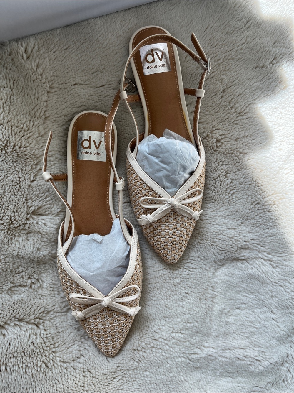 Dolce Vita Raffia slingback Flats Sz- 7 - Picture 8 of 13